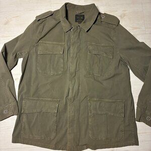 Lucky Brand Men’s Olive Green Military Utility Shirt Jacket L/B 443/58 Size XXL